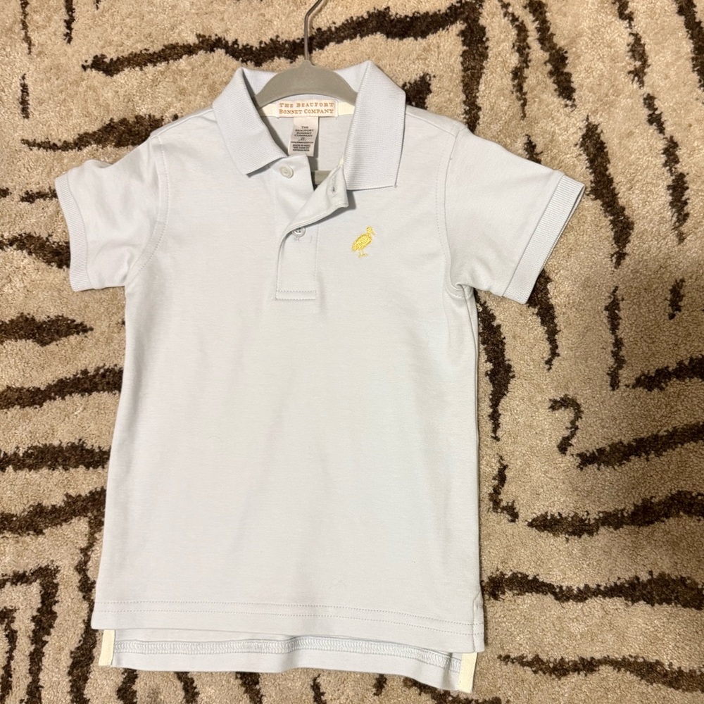 The Beaufort Bonnet Company Light Blue Polo with Yellow Embroidery